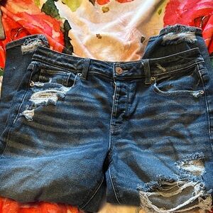 American Eagle Outfitters Ripped Blue Boyfriend Jeans